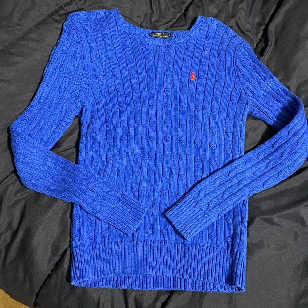 Women’s Polo Ralph Lauren Crew Sweater, Large, Blue
